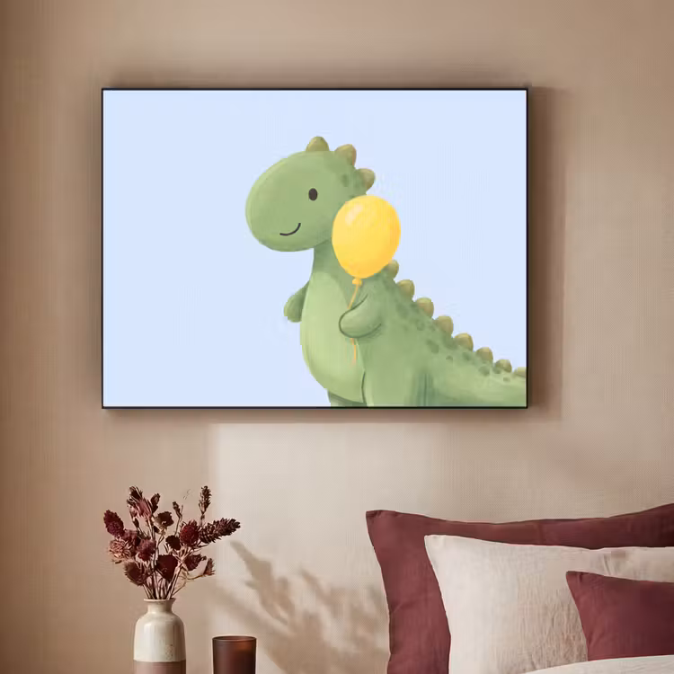 Art Frame - Dinosaurus - Ballon - Kinderkamer - Illustratie - Groen — 2