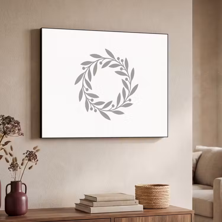 Art Frame - Krans - Bladeren - Natuur - Minimalistisch - Grijs — 4