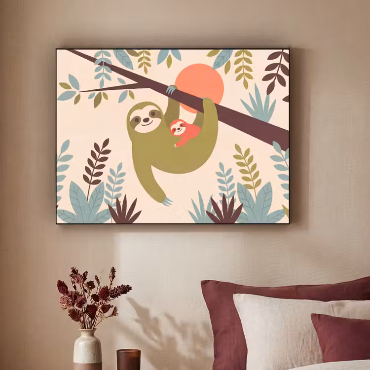 Art Frame - Dieren - Moeder - Baby - Natuur - Groen — 2
