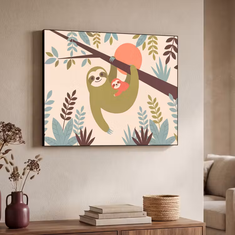 Art Frame - Dieren - Moeder - Baby - Natuur - Groen — 4