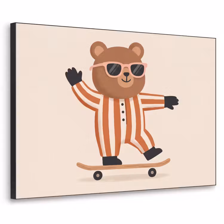 Art Frame - Dieren - Skateboard - Spel - Cartoon - Roze — 1