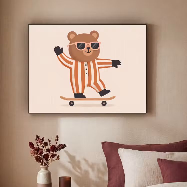 Art Frame - Dieren - Skateboard - Spel - Cartoon - Roze — 2