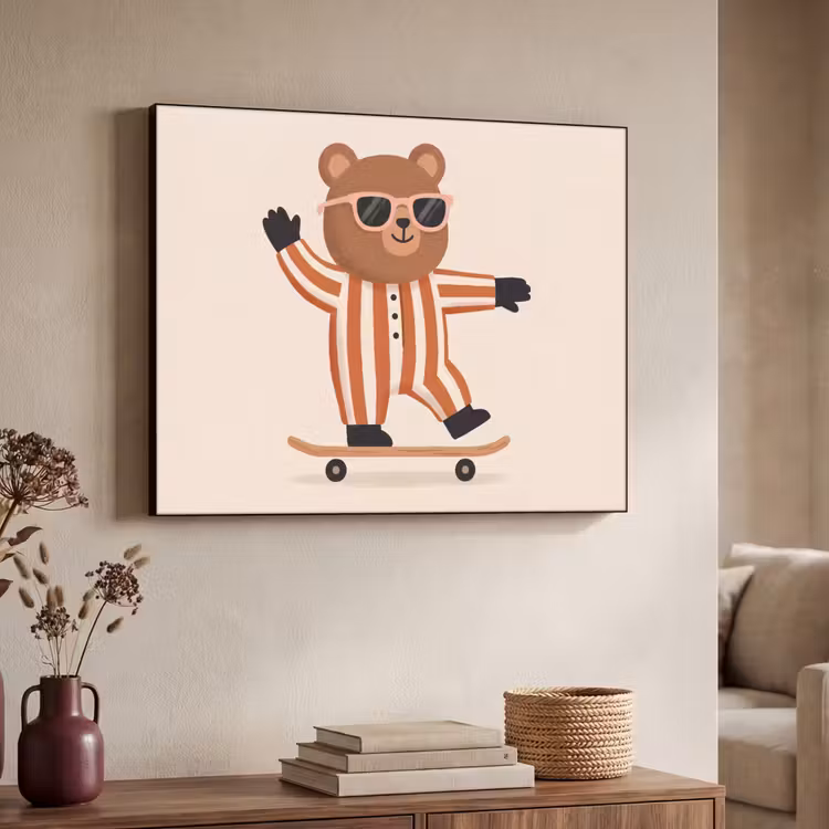 Art Frame - Dieren - Skateboard - Spel - Cartoon - Roze — 4