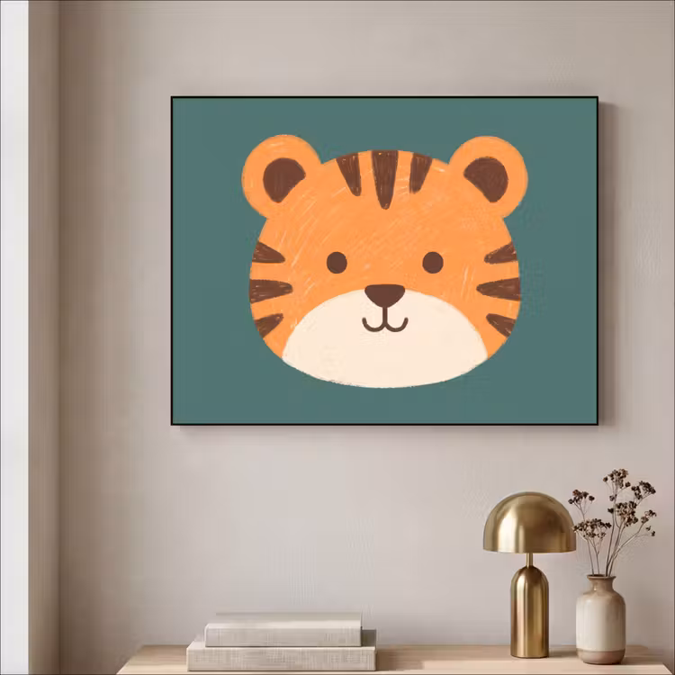 Art Frame - Dieren - Kop - Oranje - Illustratie - Modern — 3