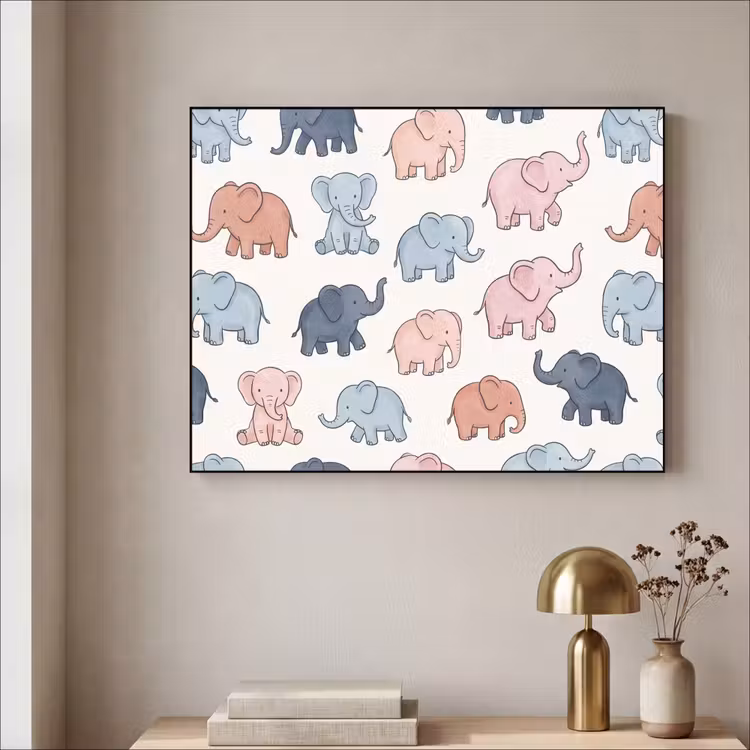 Art Frame - Dieren - Patroon - Kinderkamer - Pastel - Speels — 3