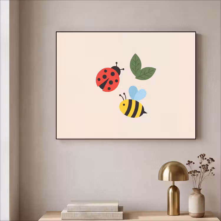 Art Frame - Insect - Blad - Natuur - Speels - Illustratie — 3