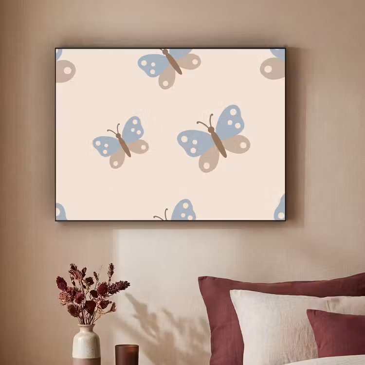 Art Frame - Insect - Vlinderpatroon - Abstract - Blauw - Beige — 2