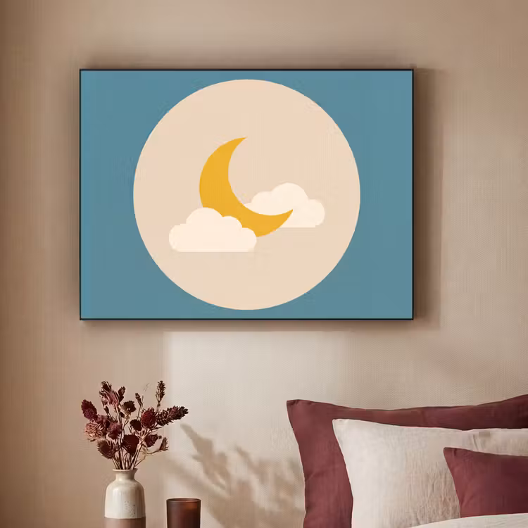 Art Frame - Maan - Wolken - Natuur - Abstract - Geel — 2