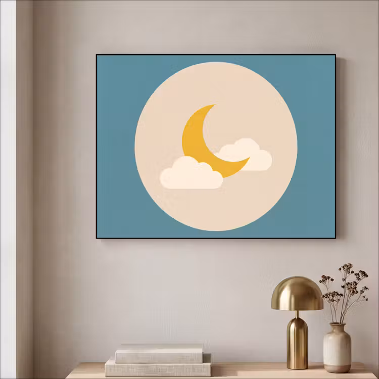 Art Frame - Maan - Wolken - Natuur - Abstract - Geel — 3