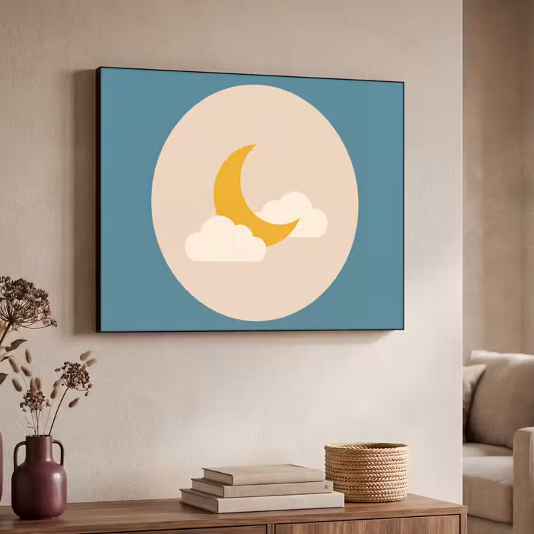 Art Frame - Maan - Wolken - Natuur - Abstract - Geel — 4
