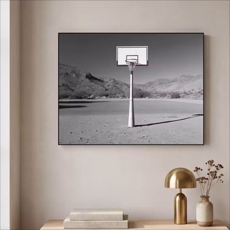 Art Frame - Basketbalpaal - Landschap - Zand - Wit — 3