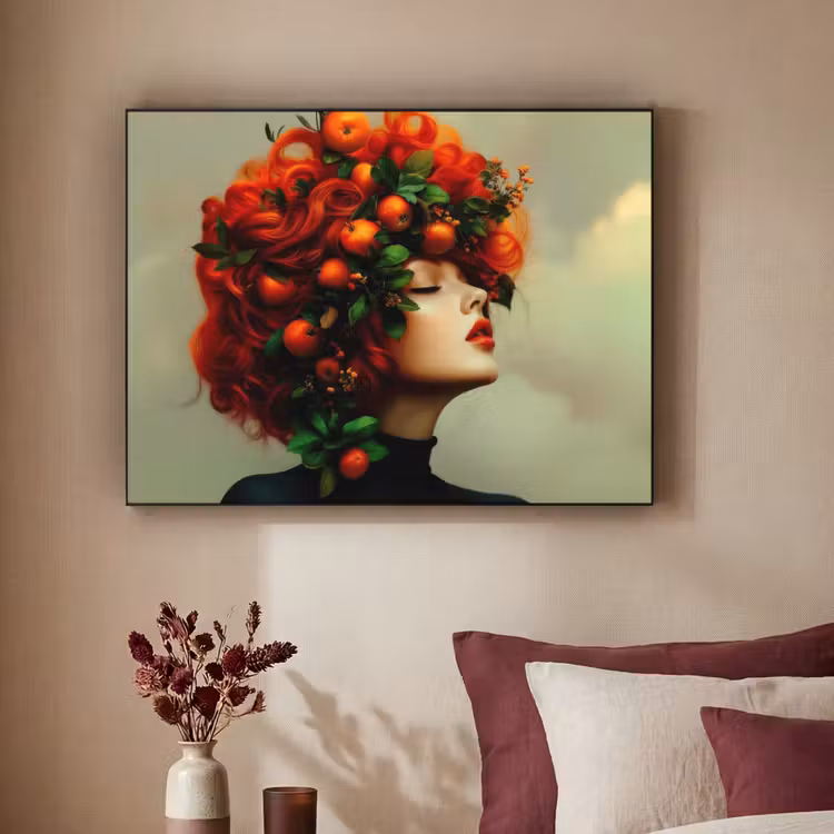 Art Frame - Vrouw - Appels - Rood - Bladeren — 2
