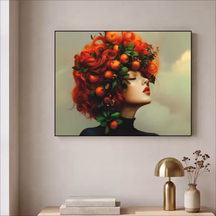 Art Frame - Vrouw - Appels - Rood - Bladeren — 3