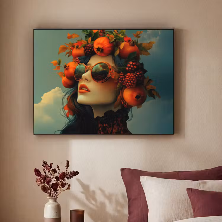 Art Frame - Vrouw - Granaatappel - Herfst - Zonnebril — 2