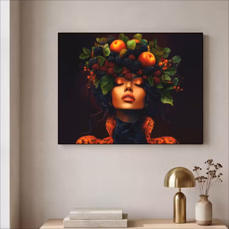 Art Frame - Vrouw - Zwart - Bessen - Bramen - Appels — 3