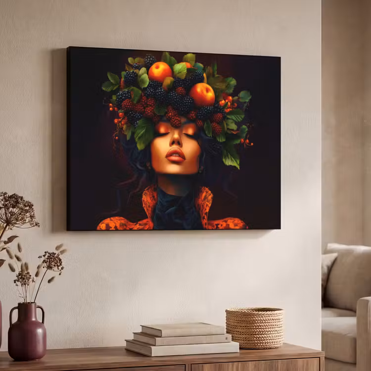 Art Frame - Vrouw - Zwart - Bessen - Bramen - Appels — 4