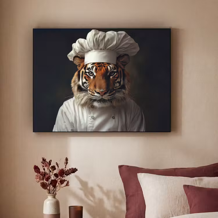 Art Frame - Tijger - Kokskleding - Bruin — 2