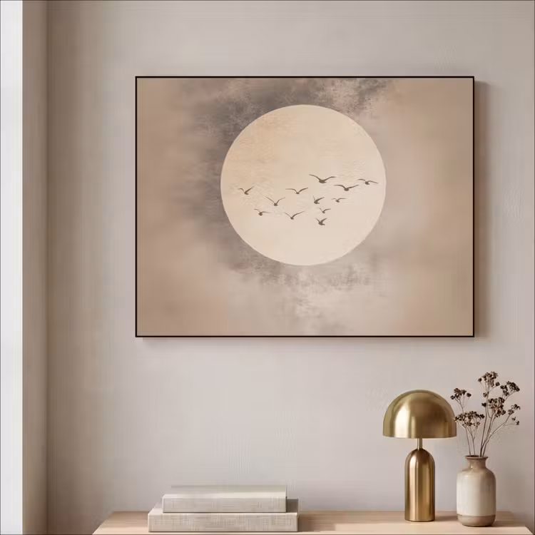 Art Frame - Vogel - Beige - Japandi — 3