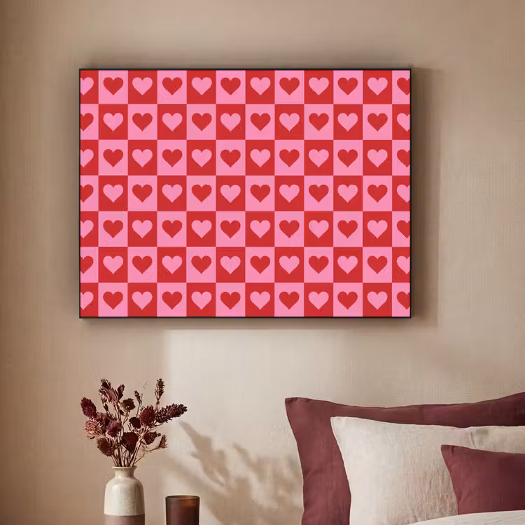 Art Frame - Rood - Roze - Schaakbord - Valentijn — 2