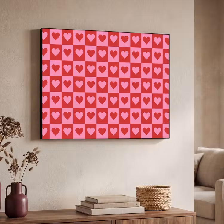 Art Frame - Rood - Roze - Schaakbord - Valentijn — 4