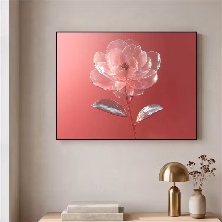 Art Frame - Sierlijk - Bloem - Roze - Glazen — 3