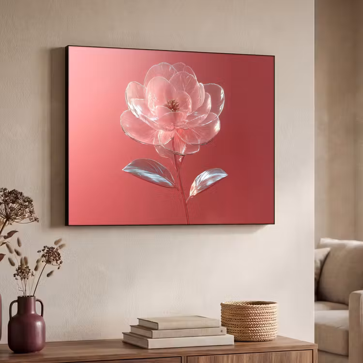 Art Frame - Sierlijk - Bloem - Roze - Glazen — 4