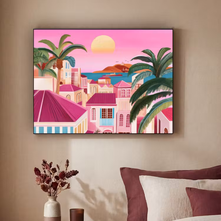 Art Frame - Stad - Roze - Palmbomen — 2