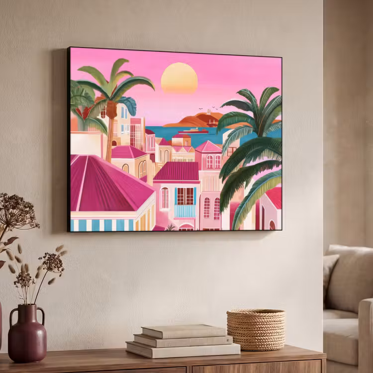 Art Frame - Stad - Roze - Palmbomen — 4