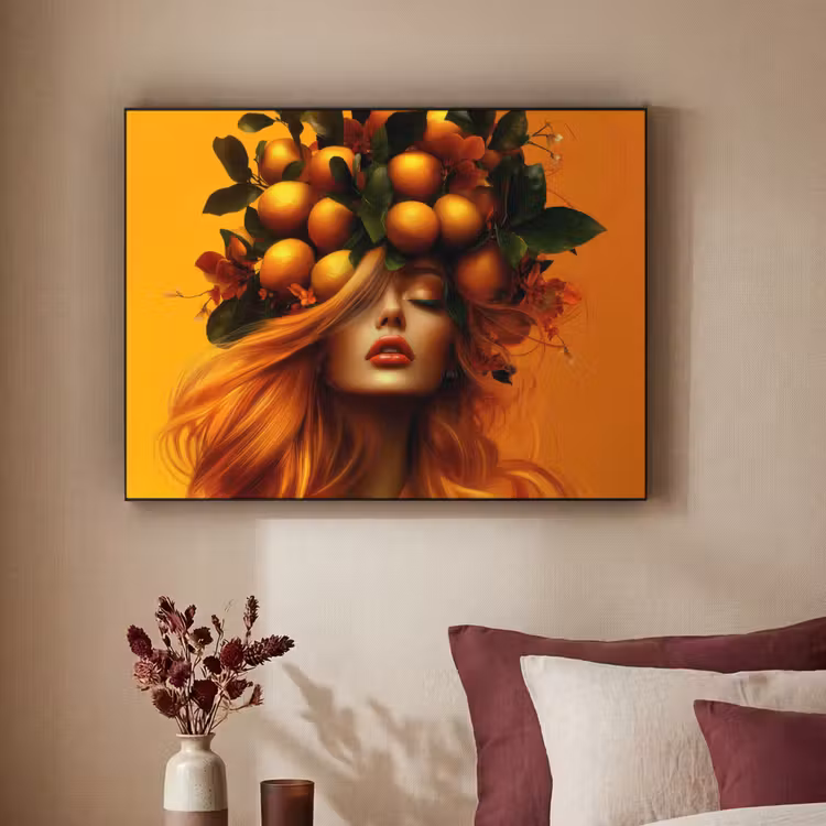 Art Frame - Vrouw - Citroenen - Bloesem - Geel — 2