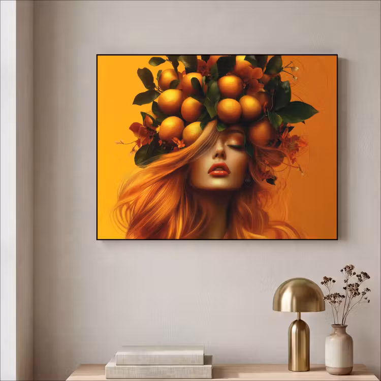 Art Frame - Vrouw - Citroenen - Bloesem - Geel — 3