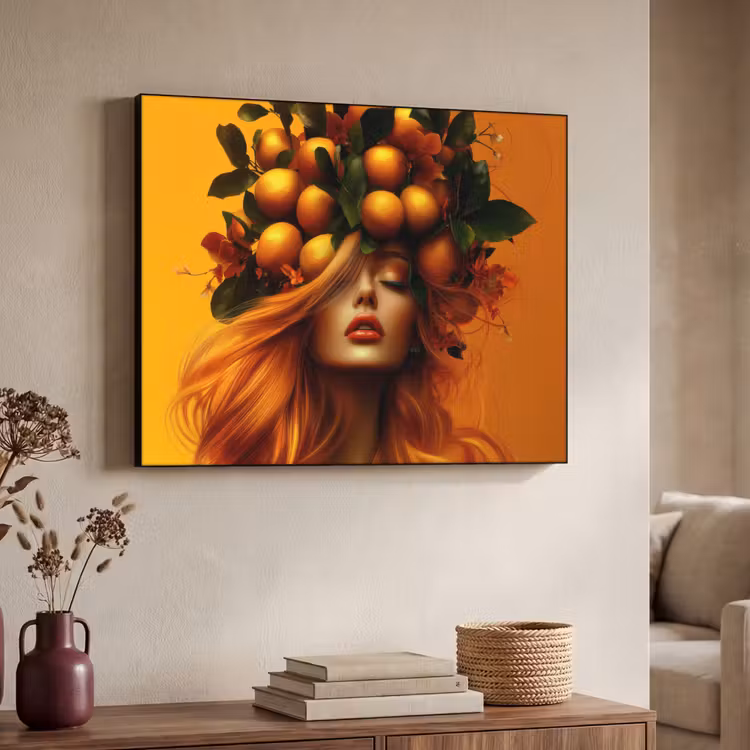 Art Frame - Vrouw - Citroenen - Bloesem - Geel — 4