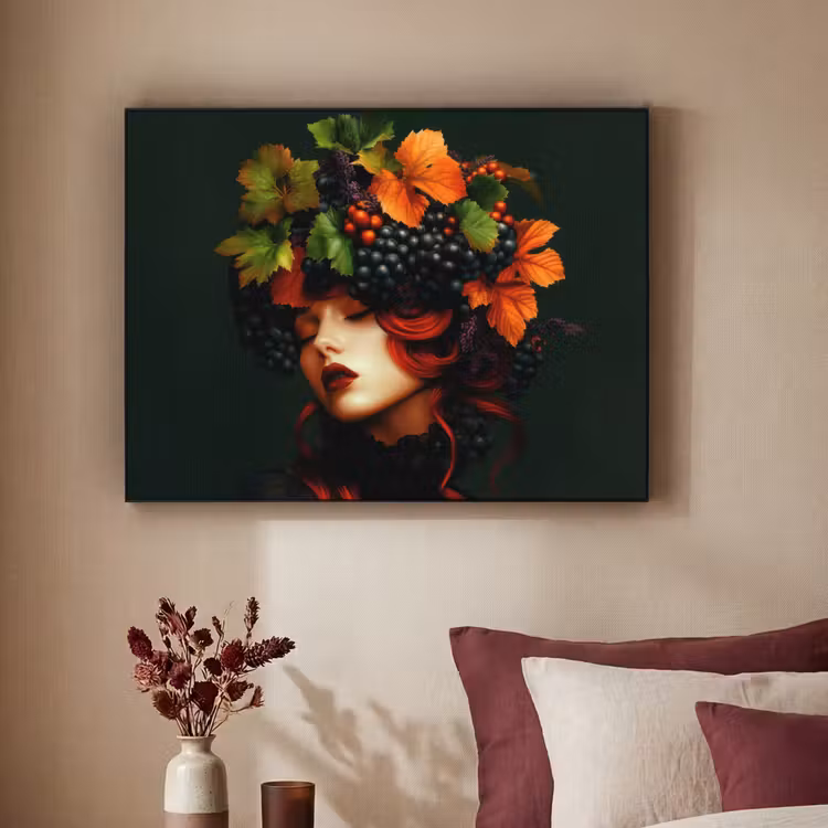 Art Frame - Vrouw - Rood - Groen - Druiven — 2