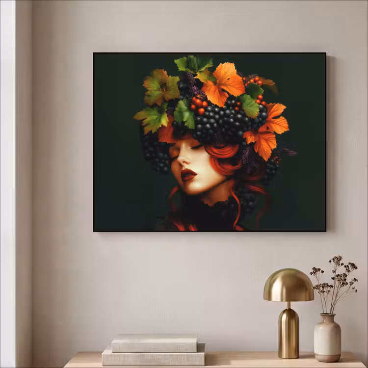 Art Frame - Vrouw - Rood - Groen - Druiven — 3