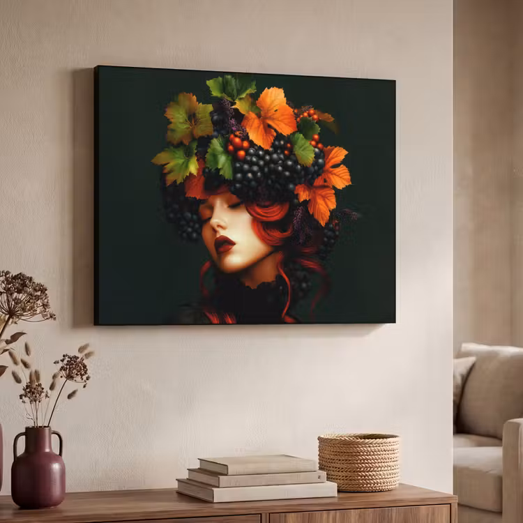 Art Frame - Vrouw - Rood - Groen - Druiven — 4