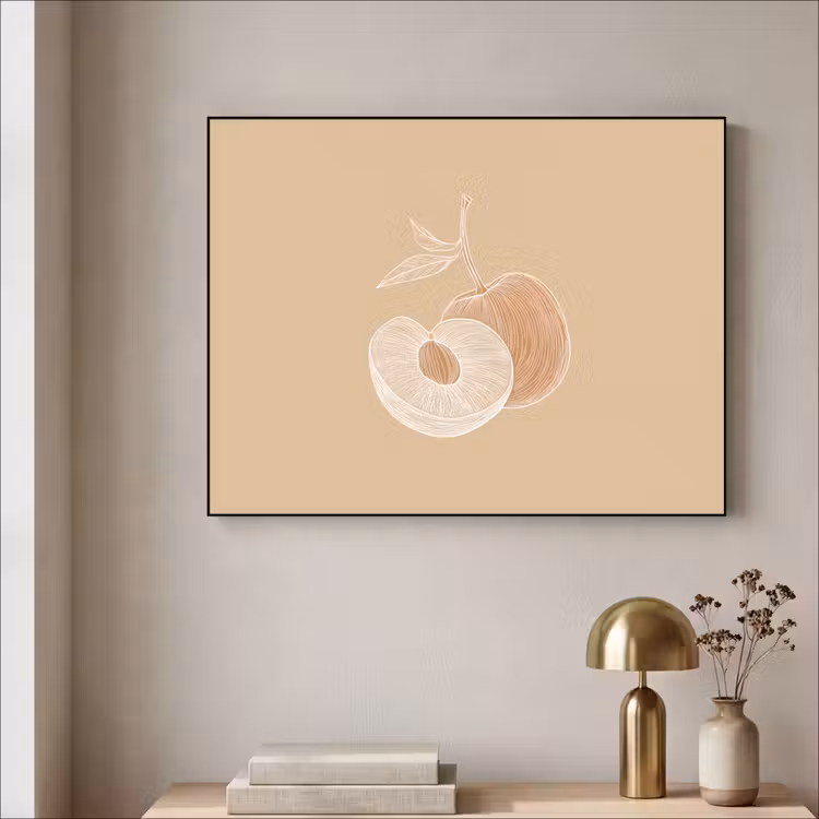 Art Frame - Perzik - Lijntekening - Pit - Beige — 3