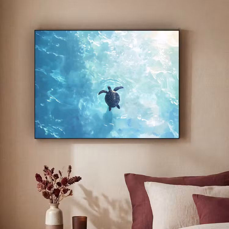 Art Frame - Schildpad - Zee - Blauw - Schittering — 2