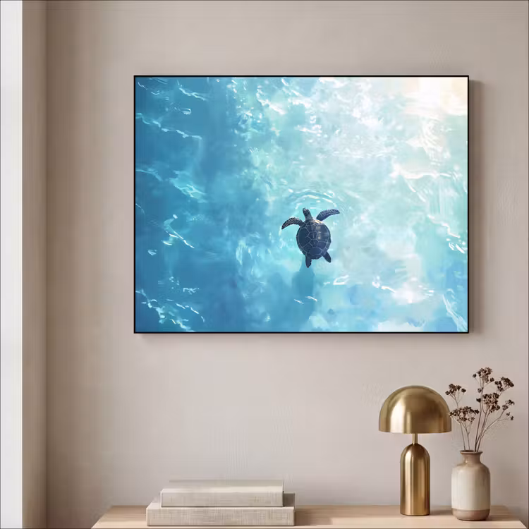 Art Frame - Schildpad - Zee - Blauw - Schittering — 3