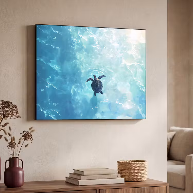 Art Frame - Schildpad - Zee - Blauw - Schittering — 4