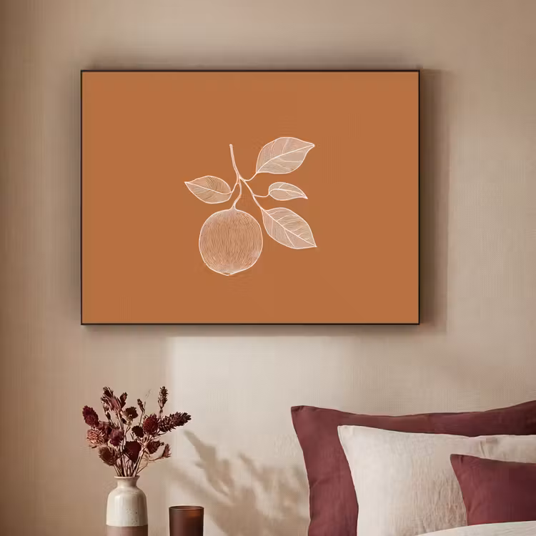 Art Frame - Sinaasappel - Getekend - Bladeren - Bruin — 2