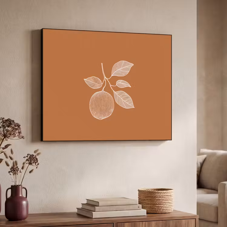 Art Frame - Sinaasappel - Getekend - Bladeren - Bruin — 4