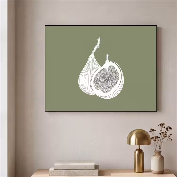 Art Frame - Vijgen - Minimalistisch - Getekend - Mosgroen — 3