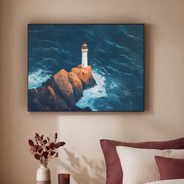 Art Frame - Vuurtoren - Rots - Zee - Golven — 2