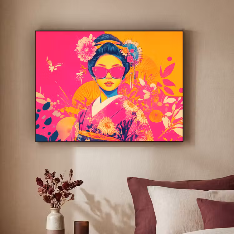 Art Frame - Vrouw - Zonnebril - Abstract - Oranje — 2