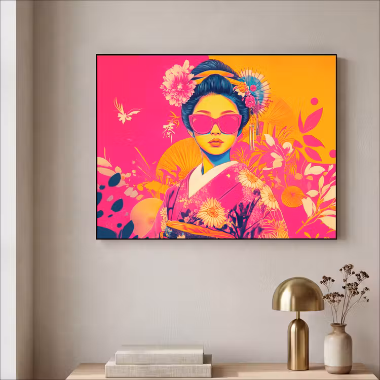 Art Frame - Vrouw - Zonnebril - Abstract - Oranje — 3