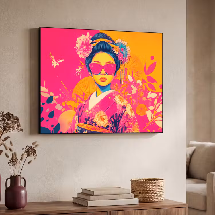 Art Frame - Vrouw - Zonnebril - Abstract - Oranje — 4