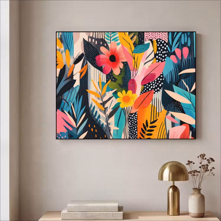 Art Frame - Schilderij - Abstract - Bloemen - Roze — 3