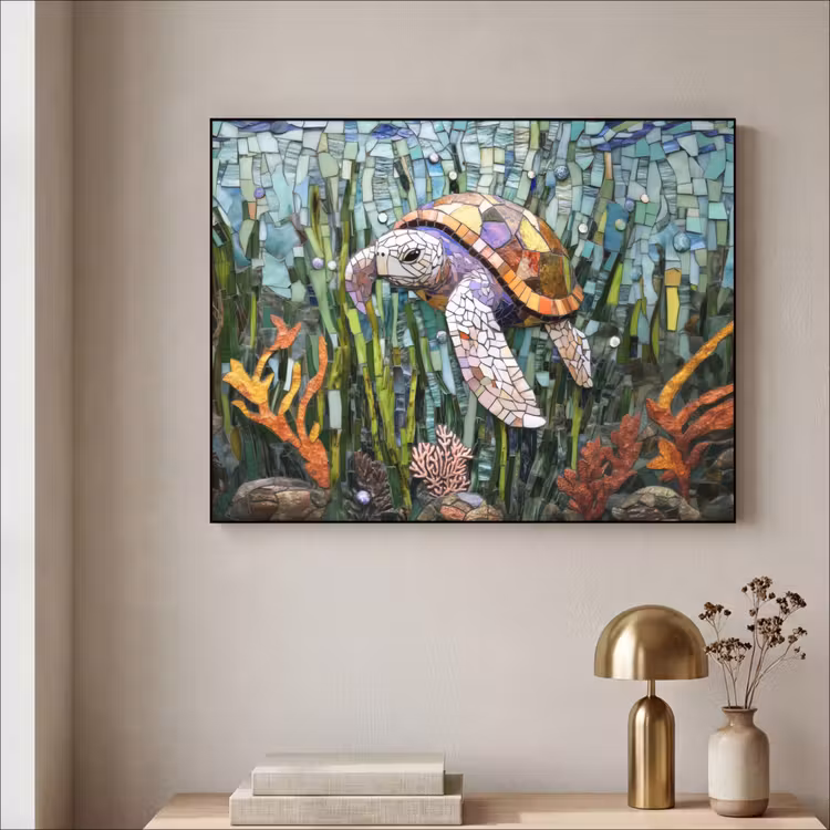 Art Frame - Schildpad - Zeewier - Mozaïek — 3