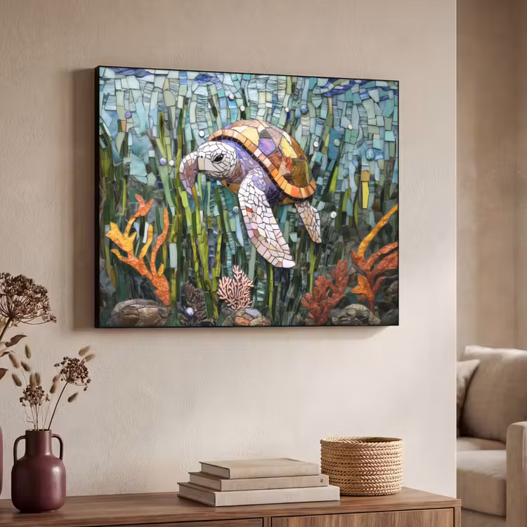 Art Frame - Schildpad - Zeewier - Mozaïek — 4