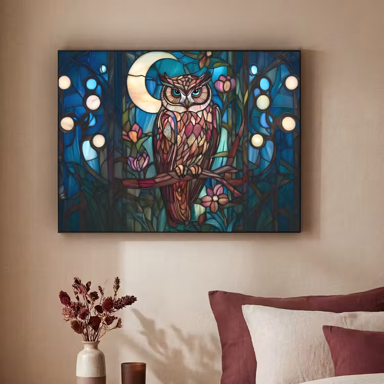 Art Frame - Uil - Mozaïek - Maan - Nacht — 2