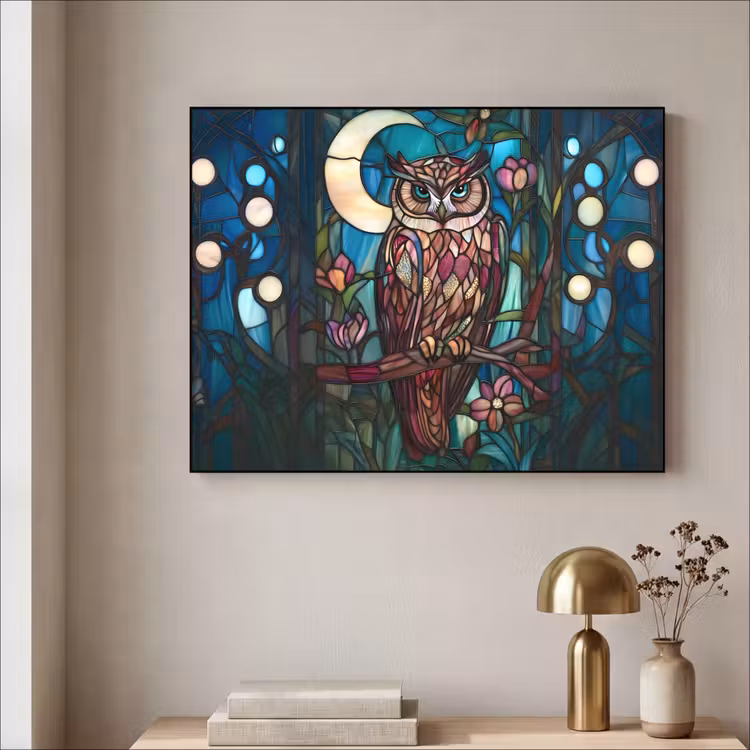 Art Frame - Uil - Mozaïek - Maan - Nacht — 3